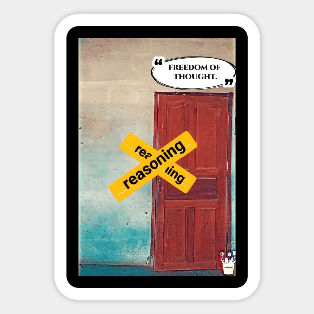 Picture of a door with a place name sign and a restricted area sign attached. Sticker by Zido ICT